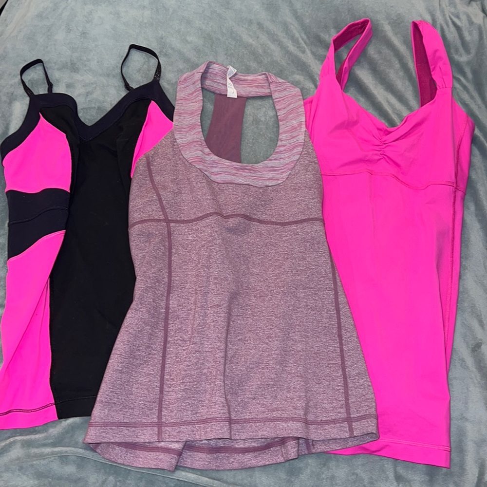 3 size 6 lululemon workout tops